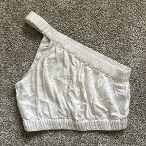 Abercrombie and Fitch, white one shoulder top, size small